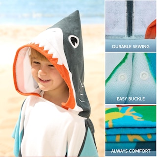 Foto 4 | Foto 4 | Toalla De Playa Joiedomi Para Niños Con Capucha De Tiburón De 3 A 10 Años Con Mochila - Venta Internacional.
