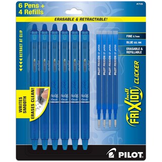 Foto 1 | Foto 1 | Bolígrafos De Gel Borrables Pilot Frixion  Paquete De 6  Azules Y 4 Recambios De 0 7 Mm - Venta Internacional.