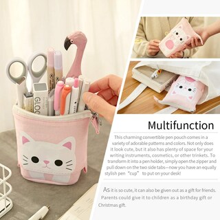 Foto 5 | Foto 5 | Estuche para Lápices Easthill con Dibujos Animados de Lindos Gatos de Lona Rosa - Venta Internacional