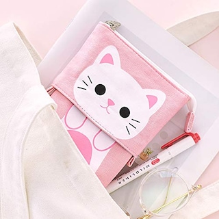 Foto 6 | Foto 6 | Estuche para Lápices Easthill con Dibujos Animados de Lindos Gatos de Lona Rosa - Venta Internacional