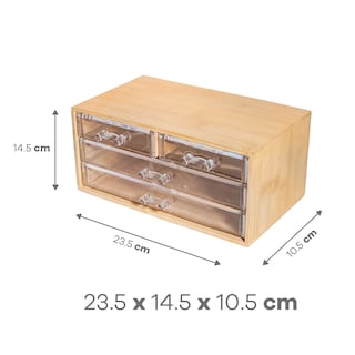 Foto 2 | Foto 2 | Mini Cajonera De Bambú Con 4 Cajones