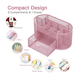 Foto 3 | Foto 3 | Organizador De Escritorio Belug Con 8 Compartimentos Y 1cajón Rosa