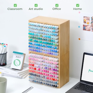 Foto 7 | Foto 7 | Organizador De Marcadores Ohuhu, Madera De Bambú, Almacenamiento De Escritorio - Venta Internacional.