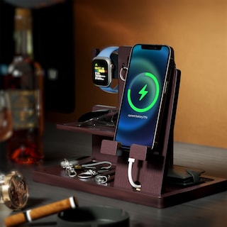 Foto 4 | Foto 4 | Base De Carga De Teléfono Procase De Madera Para Papá, Color Espresso - Venta Internacional.