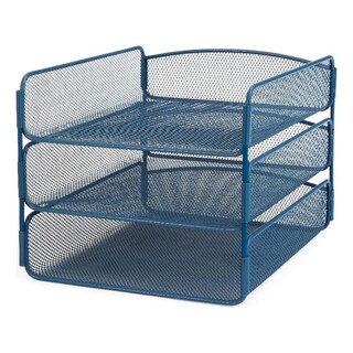 Foto 1 | Foto 1 | Organizador De Escritorio Safco Onyx Mesh, 3 Bandejas, Acero Azul - Venta Internacional.
