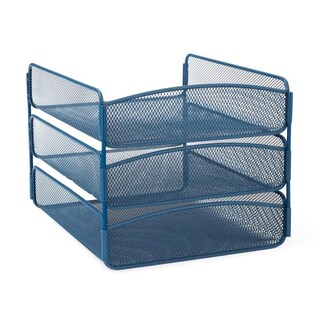 Foto 4 | Foto 4 | Organizador De Escritorio Safco Onyx Mesh, 3 Bandejas, Acero Azul - Venta Internacional.
