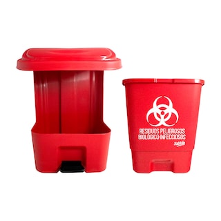Foto 4 | Foto 4 | Cesto de Basura Sablón con Tapa color Rojo