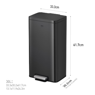 Foto 7 | Foto 7 | Bote De Basura Para Cocina Baño Oficina Acero Inoxidable Negro 30 L Con Tapa Y Pedal Eko Madison
