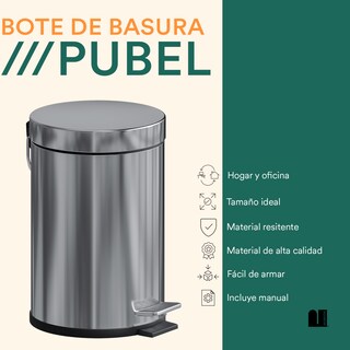 Foto 3 | Foto 3 | Bote De Basura Circular 20 L Mubson. Basurero Pubel