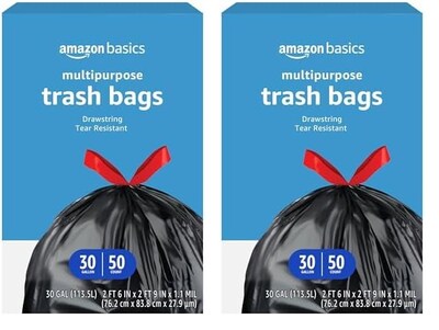 Foto 1 | Foto 1 | Bolsas De Basura Amazon Basics Multiusos De 30 Litros, 50 Unidades, 2 - Venta Internacional.