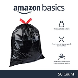 Foto 2 | Foto 2 | Bolsas De Basura Amazon Basics Multiusos De 30 Litros, 50 Unidades, 2 - Venta Internacional.