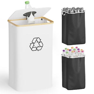 Foto 1 | Foto 1 | Papelera De Reciclaje Spaceaid De 100 Litros, 26 Galones, Con Tapa Y 2 Bolsas, Color Blanco - Venta Internacional.