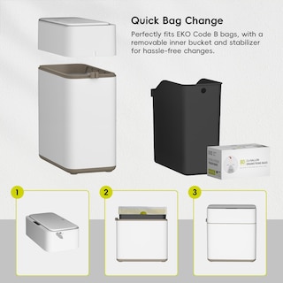Foto 3 | Foto 3 | Cubo De Basura Automático Para Baño Eko 8l Con Sensor De Movimiento En La Tapa - Venta Internacional.