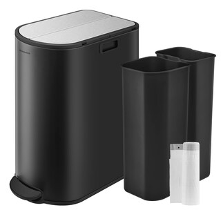 Foto 1 | Foto 1 | Cubo De Basura Songmics De 49 L Para Cocina Doble Con Tapas Laterales, Acero Inoxidable S - Venta Internacional.