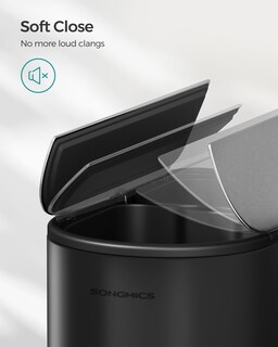 Foto 5 | Foto 5 | Cubo De Basura Songmics De 49 L Para Cocina Doble Con Tapas Laterales, Acero Inoxidable S - Venta Internacional.