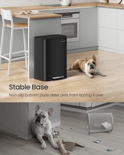 Foto 4 | Foto 4 | Bidón De Basura Songmics 50l De Acero Inoxidable Con Tapa De Tinta Negra Ultb - Venta Internacional.