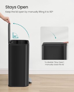 Foto 6 | Foto 6 | Bidón De Basura Songmics 50l De Acero Inoxidable Con Tapa De Tinta Negra Ultb - Venta Internacional.
