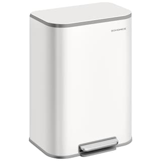 Foto 1 | Foto 1 | Bote De Basura Songmics De Acero Inoxidable De 50 Litros Con Tapa De Cierre Suave, Color Blanco - Venta Internacional.