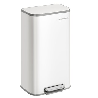 Foto 1 | Foto 1 | Bote De Basura Songmics De Acero Inoxidable De 30 Litros Con Tapa, Color Blanco Nube - Venta Internacional.