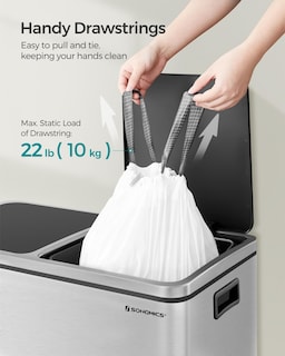 Foto 5 | Foto 5 | Bolsas De Basura Songmics, 30 Litros (8 Galones), 45 Unidades, Blancas - Venta Internacional.