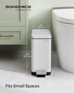 Foto 2 | Foto 2 | Bote De Basura Songmics De Acero Inoxidable De 10 Litros Con Tapa Para Baño - Venta Internacional.