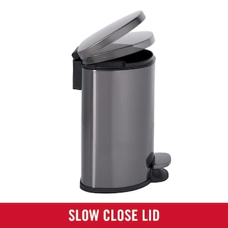 Foto 4 | Foto 4 | Bote De Basura Rubbermaid De Acero Inoxidable De 6 Litros Con Tapa, Color Carbón - Venta Internacional.