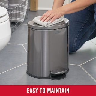 Foto 5 | Foto 5 | Bote De Basura Rubbermaid De Acero Inoxidable De 6 Litros Con Tapa, Color Carbón - Venta Internacional.