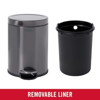 Foto 6 | Foto 6 | Bote De Basura Rubbermaid De Acero Inoxidable De 6 Litros Con Tapa, Color Carbón - Venta Internacional.