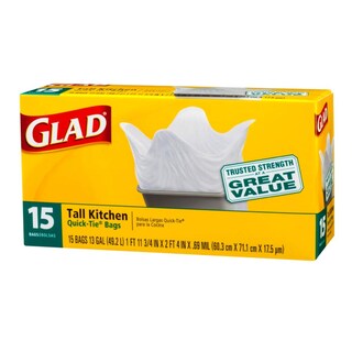 Foto 1 | Foto 1 | Bolsas De Basura Glad Quick Tie, 13 Galones, 15 Unidades - Venta Internacional.