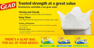 Foto 2 | Foto 2 | Bolsas De Basura Glad Quick Tie, 13 Galones, 15 Unidades - Venta Internacional.