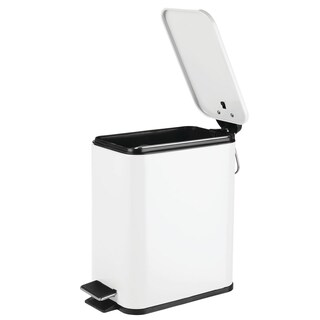 Foto 7 | Foto 7 | Bote De Basura Mdesign Slim Metal De 5 Litros Con Pedal Y Tapa Color Blanco - Venta Internacional.