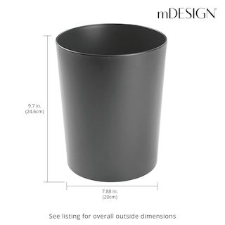 Foto 4 | Foto 4 | Bote De Basura Mdesign Redondo De Metal 6 4 L Reciclado Gris Grafito - Venta Internacional.