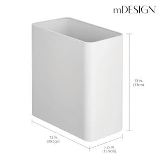 Foto 3 | Foto 3 | Bote De Basura Mdesign De Acero Inoxidable Delgado Rectangular De 10 Litros Blanco - Venta Internacional.