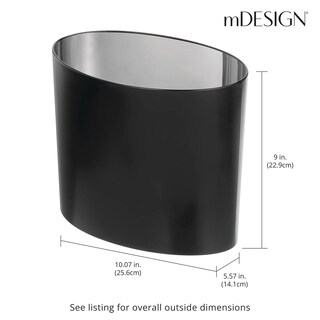 Foto 3 | Foto 3 | Bote De Basura Mdesign Metal Modern Ovalado 6.9l/1.8 Galones Negro - Venta Internacional.