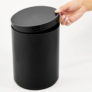 Foto 4 | Foto 4 | Bote De Basura Mdesign De Plástico De 6 5 Litros Con Tapa Abatible Extraíble Color Negro - Venta Internacional.