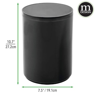 Foto 6 | Foto 6 | Bote De Basura Mdesign De Plástico De 6 5 Litros Con Tapa Abatible Extraíble Color Negro - Venta Internacional.