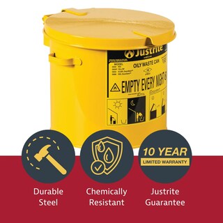 Foto 3 | Foto 3 | Encimera De Acero Galvanizado Justrite De 7.6l Oily Waste Can - Venta Internacional.