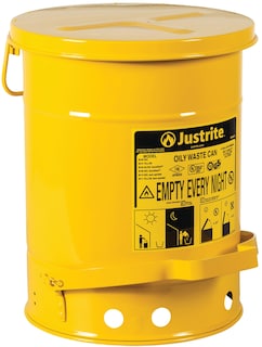 Foto 1 | Foto 1 | Bote De Basura Aceitosa Justrite De Acero Galvanizado De 6 Litros Con Tapa De Cierre Automático - Venta Internacional.