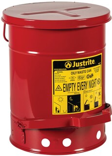 Foto 1 | Foto 1 | Bidón De Basura Justrite De Acero Galvanizado De 6 Litros Con Tapa De Cierre Automático - Venta Internacional.