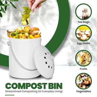 Foto 4 | Foto 4 | Contenedor De Abono Utopia Kitchen De 5 Litros Con Tapa Y Filtro De Carbón De Repuesto - Venta Internacional.