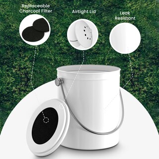 Foto 5 | Foto 5 | Contenedor De Abono Utopia Kitchen De 5 Litros Con Tapa Y Filtro De Carbón De Repuesto - Venta Internacional.