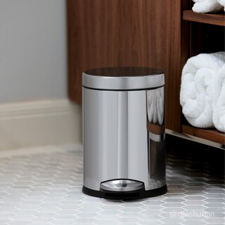 Foto 3 | Foto 3 | Bote De Basura Simplehuman Para Baño 4 5 L Acero Blanco - Venta Internacional.