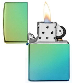 Foto 3 | Foto 3 | Mechero De Bolsillo Zippo, Muy Pulido, Color Verde Azulado, Recargable, Resistente Al Viento - Venta Internacional.