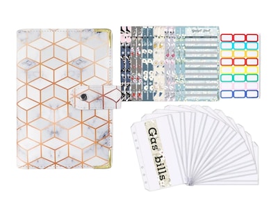 Foto 1 | Foto 1 | Carpeta A6 Belug color Blanco con Cremallera Organigastos Diseño Rayado