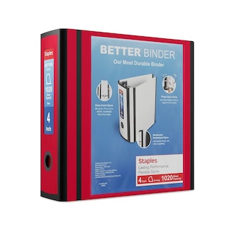 Foto 1 | Foto 1 | Binder Staples Better De 4 Pulgadas Y 3 Anillas Con Vista En Rojo - Venta Internacional.