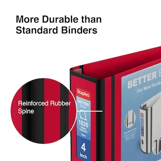 Foto 5 | Foto 5 | Binder Staples Better De 4 Pulgadas Y 3 Anillas Con Vista En Rojo - Venta Internacional.