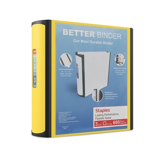 Foto 1 | Foto 1 | Binder Staples Better, 3 Anillas, 3 Pulgadas D, Color Amarillo (20245) - Venta Internacional.