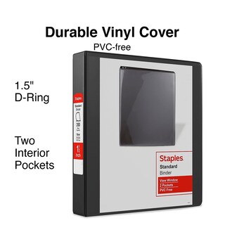 Foto 3 | Foto 3 | View Binders Staples 2661500, Estándar, 3 Anillos, 1.5 Pulgadas, Negro - Venta Internacional.