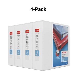 Foto 2 | Foto 2 | View Binder Staples Heavy-duty, 4 Pulgadas, 3 Anillas, 4 Anillas, 4 Unidades, 4 Unidades - Venta Internacional.