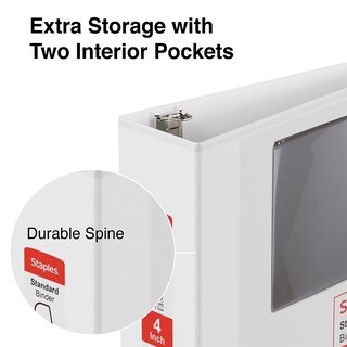 Foto 5 | Foto 5 | View Binder Staples 976178, Estándar, 4 Pulgadas En D, 3 Anillos, Blanco - Venta Internacional.